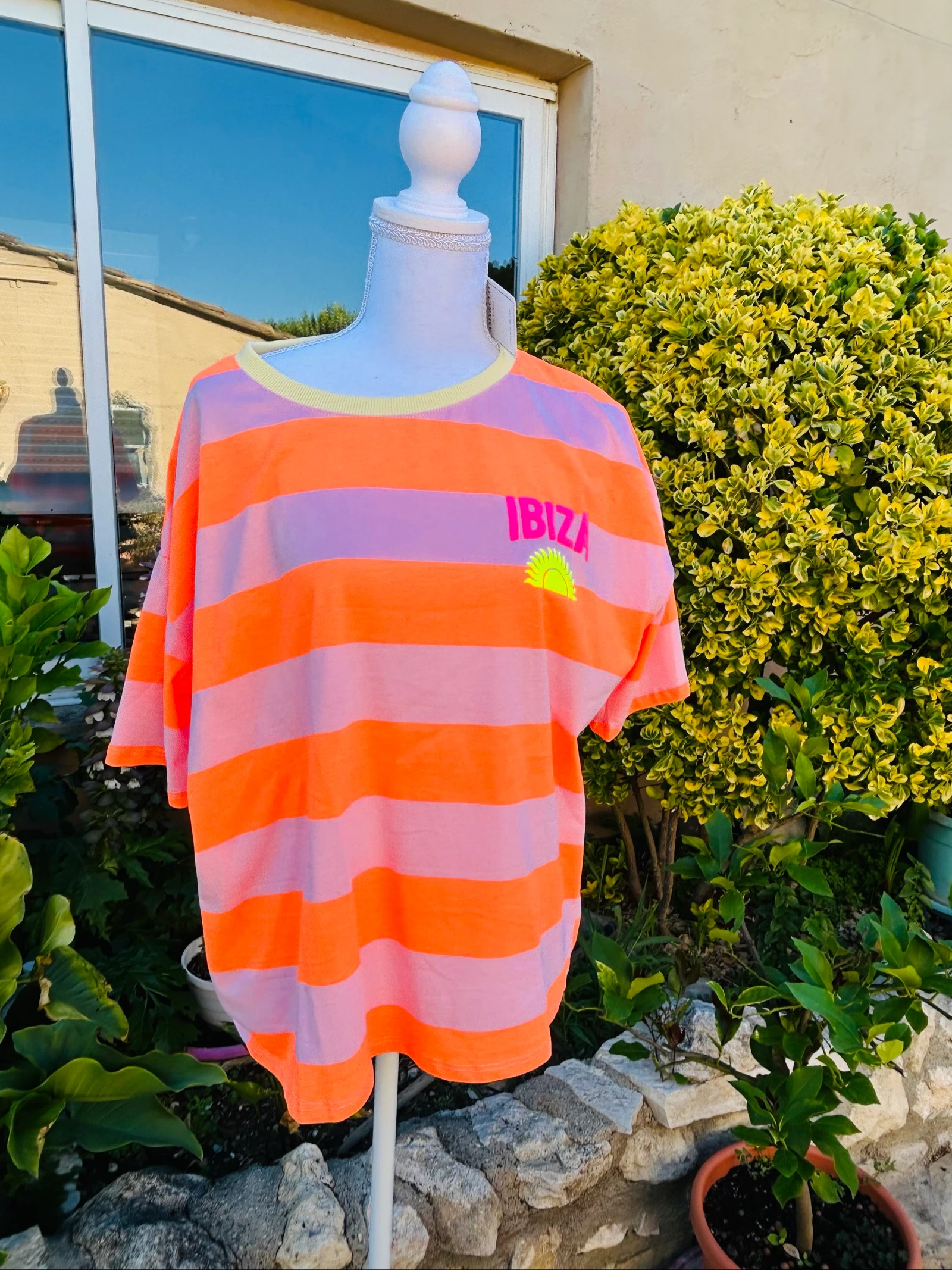 Oversized striped 100% cotton t-shirt – photo 3